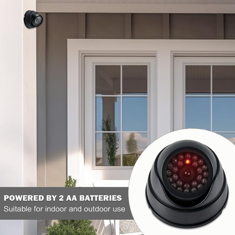 OctBird 2PCS Dummy Camera, Decoy Security Cameras with Flashing Red