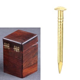 Oumefar Hardware Nails,Gold Nails Round Head Nail Brass Nails for Hanging Nails Pictures Mini Model Nail Furniture Hinge 100pcs for Hardware DIY Crafts Home (#3)