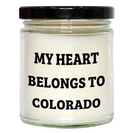 Colorado Love 9oz Vanilla Soy Candle, Vanilla Scented, Funny Quote, Ideal Gifts for Friends, Coworkers, Family on Valentine's Day, Gifts from Men, Women, Friends, Coworkers, Family