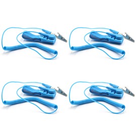 4 Pcs Anti-Static Wrist Strap,ESD Grounding PC Earthing,Antistatic Wristband,Adjustable Wrist Strap Band,Prevents Build up of Static Electricity,for All ESD Safe Electronic Repair Projects(Wired)