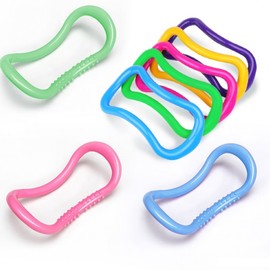 [Domaeq] Yoga Ring / Zen Ring Calf Stretcher Pilates Massage Ring Yoga Equipment & Supplies Home Training 1-3) Yoga Ring - Blue 6ea