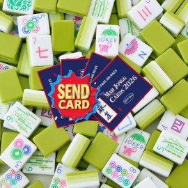 Custom Luxury 4 Tier American Mahjong Set Includes 4 Sets of Instructions and 160 Acrylic Mahjong Tiles for Family GatheringsColor: fruit green-1