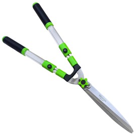 Mesoga Extendable Hedge Shears - Professional Garden Trimmer with Straight Blade, Adjustable Handle for Borders, Bushes & Pruning, Heavy Duty Bush Cutter & Gardening Scissors