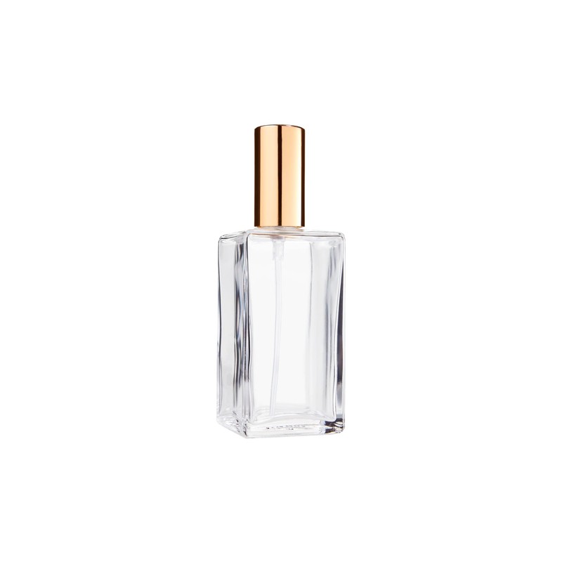 Atomizzatore Brand Fantasy Model Bottle in vetro trasparente, quadrato, con