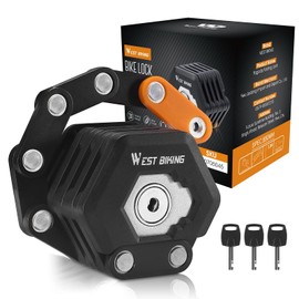 ICOCOPRO Folding Lock, 85 cm Bicycle Lock with Key & Holder, High Security with 26 Steel Segments, E Scooter, Bicycle Locks for Mountain Bike/Road Bike/BMX/MTB (Black)