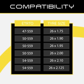 PAIR 26" Baldwins Cycle/Bike Inner Tubes 26" x 1.75 to 2.125 (Fits any 1.75, 1.85, 1.90, 1.95, 2.0, 2.10, 2.125) Presta/French Type Valve (Pack of 2)
