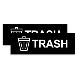 Basic Trash Sign (Black) - Small 2 Pack