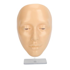 Jauarta 5D Silicone Makeup Practice Face Teaching Face Eye Cosmetic Mannequin Board for Cosmetology (White)