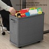 Rolling Slim Laundry Basket On Wheels with Carry Handle Collapsible