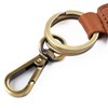 CHROME CRANE Men's Leather Cowhide Leather Cord Key Ring Retro