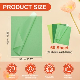 PATIKIL 60 Sheets Colored Tissue Paper Bulk for Gift Bags, 19.7x13.8 Gray Green Tone Assorted Color Wrapping Paper for Craft Holidays Christmas Birthday Wedding Filler Flower Decor