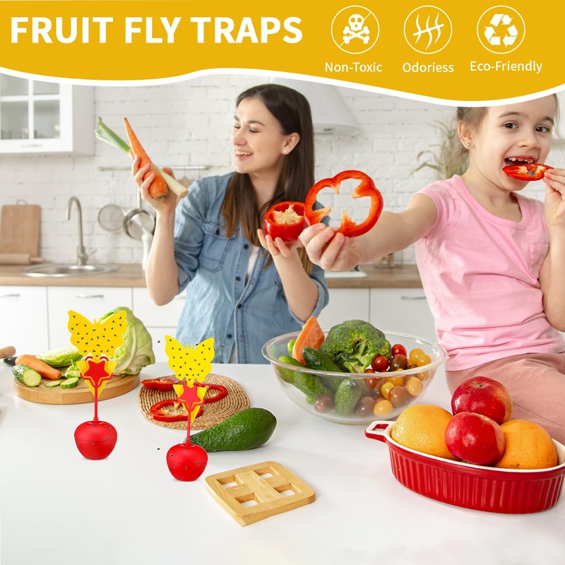 Qualirey 6 Pack Fruit Fly Trap for Indoors, Fruit Fly