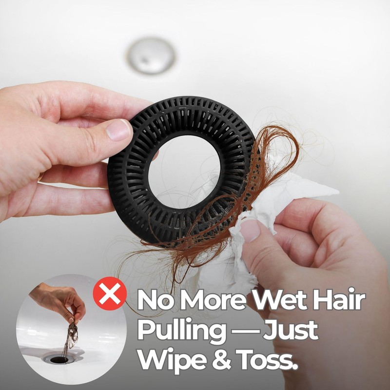 Hair Catcher for Shower Drain & Bathtub – TubRing Pop-Up