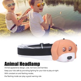 Plplaaoo Kids Animal LED Headlamp, Cute Cartoon Dog Headlight with 2 Modes, Battery Powered Portable Flashlight for Boys Girls Outdoor Camping Hiking & Roller Skating