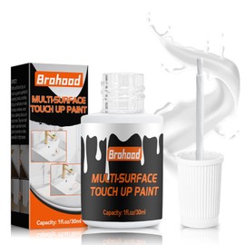Brohood White Touch Up Paint, Appliance Kitchen Cabinet Bathtub Paint for Wall, 30ML Multi Surface Touch Up Paint Pen, Semi Gloss White Wall Paint for Enamel Porcelain Door Furniture Chips Scratches