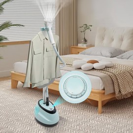 LyeXD Steamer for Clothes Standing,1350W Professional Garment Steamer Clothes Steamer w/Ironing Board&1.6L Water Tank, 45s Fast Heat-up,10 Steam Levels,Standing Steamer for Fiber, Nylon (Blue)
