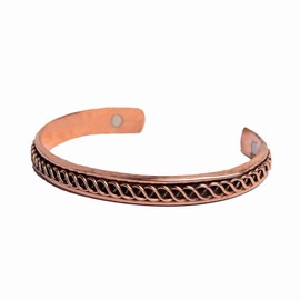 Wonder Care Cu_Brclt-P Pure Adjustable Copper Bracelet Magnetic Kada Copper Bracelet for Men Women, Copper