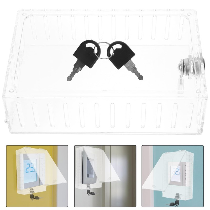 NOLITOY Thermostat Lock Box with Keyed Access - Transparent Plastic