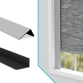 Blindify Light Blocking Strips, Black Lining Light Blockers for Window Shades and Blinds, Blackout Side Tracks for Bedroom Grey 2 Pcs