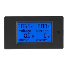 Medidor de Corriente y Voltaje DC 6.5-100V,Medidor de Energía Digital Electrico,Amperímetro Voltímetro LCD,Con Umbral de Alarma de Potencia (50A Shunt Actual)