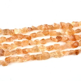 8-10mm Natural Citrine Gem Stone Free Form Nuggets Tumbled Spacer Semi Precious Irregular Beads for Jewelry Making 30 Inch(2 Strands)