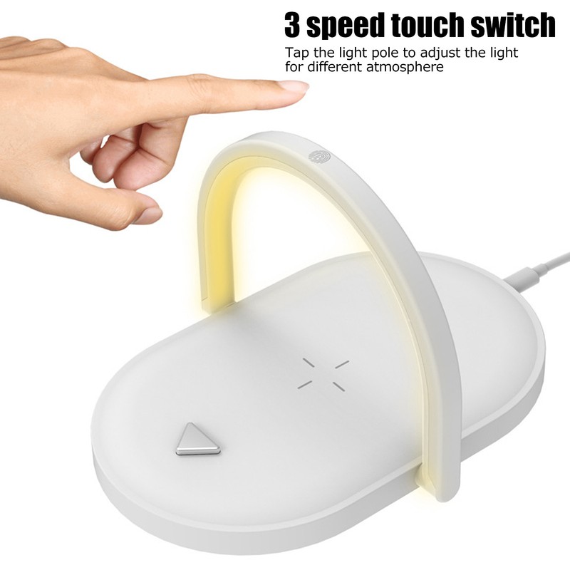 15W Wireless Charging Night Light White Mini Charging Lamp for