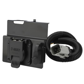 4 & 7 Pin Trailer Tow Wiring Harness Plug Compatible with 2002-2004 Ford F250 F350 Super Duty Pickup - Includes Hitch Connector Assembly & Mounting Bracket, Replaces 2C3Z-13A576-DA