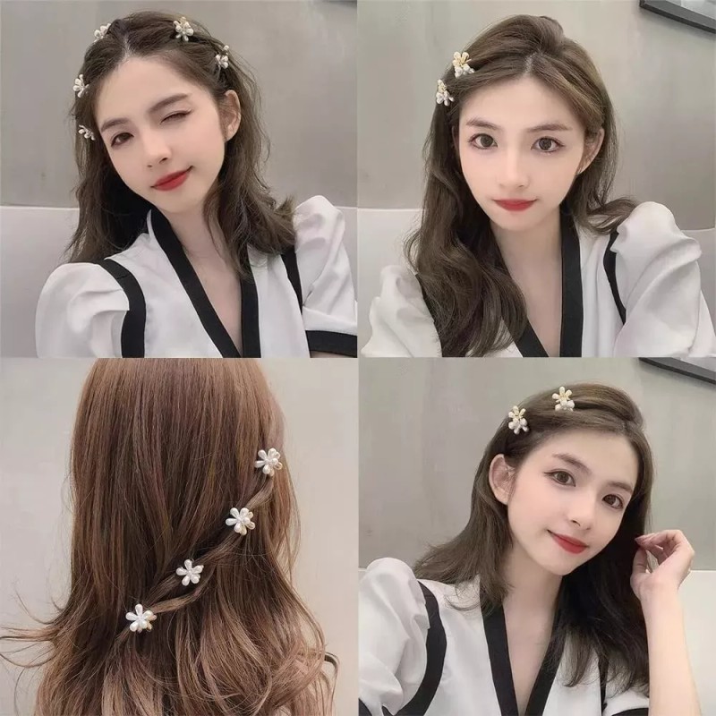 TO 10 Clips De Garra Pelo Con Perlas Pequeñas Diseño