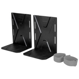 Walser Kofferraum Ordnungshelfer FastFix 2 Stück Größe S, Ladungshilfe mit Elastikbändern, Kofferraumsicherung mit Kofferraumhalterungen und Bändern 16x12,7x21 cm schwarz/grau