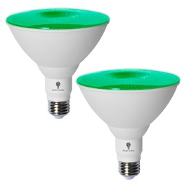Bluex Bulbs 2 Pack BlueX LED Par38 Flood Green Light Bulb - 18W (120Watt Equivalent) - Dimmable - E26 Base Green LED Lights, Party Decoration, Porch, Home Lighting, Holiday Lighting, Green Flood Light