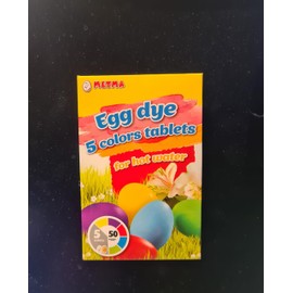 5 Pieces, Red, Purple, Yellow, Green, Blue, Warm Colours, Dye Tablets, Eggs, Easter, Multicoloured