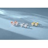 Yulovee 2 Pairs White Gold Plated Heart Crystal Stud Earrings