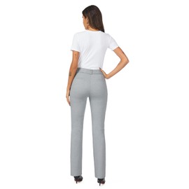 iChosy Women's High Waist Stretchy Bootcut Dress Work Slacks Pants with Pockets Grey32 6