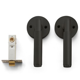 SAILANKA 1 Pack Interior Privacy Door Handle with Lock, Door Lever for Bathroom and Bedroom, Matt Black Reversible Keyless Turn Lock with Protection