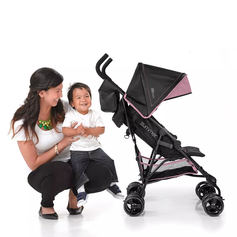 Summer Infant Lightweight Pink 3Dmini Stroller – Compact Fold, Multi-Position