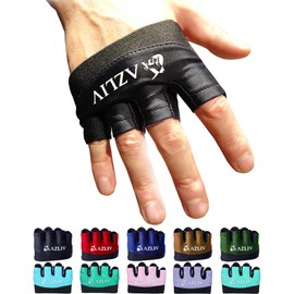 AZLIV FIT Gloves, Training Gloves, Fitness, Gym, Muscle Training, Pull Up Gloves, Azribe Fit Gloves (Black, S)