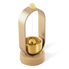 HYCALY Buddhist Altar Phosphorus Pet Orin (Small, Very Beautiful Sound) Modern Orin Made of Brass, Natural Wood, Amulet, Good Luck Protection, Family, Dogs, Cats, Pets, Stylish, Mini Size