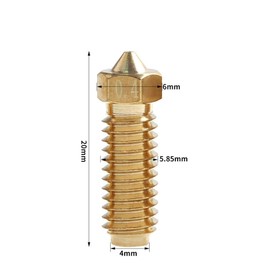 Kobra 3 Brass Nozzle 0.2-1.0mm Multi-Size Upgrade High Flow Volcano Nozzle High Temperature High Hardness Wear Resistant Nozzle for Anycubic Kobra 3 Nozzles Hot End Kit (0.4mm)