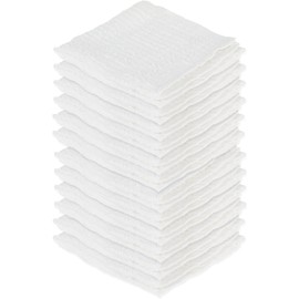 DecorRack 100% Cotton Bar Mop, 12 x 12 inch, Cleaning Towels for Kitchen (Basic 12 Pack)