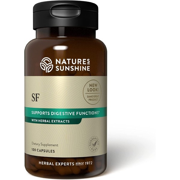 Natures Sunshine SF Supports Digestive Functions Herbal Extracts 100 Veg Capules