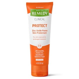 Medline Remedy Crema protectora de piel con óxido de zinc clínico (tubo de 4 oz), aroma a vainilla, crema para sarpullido de pañales, cuidado para incontinencia, protección contra la humedad, sin