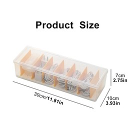 Cable Management Box with Lid, 2 Pcs Data Cable Tidy Case with 7 Compartments, Plastic Storage Box for Charger Organiser, Cord Organiser Case for Office, Home Charger Storage(COLOR:clear)