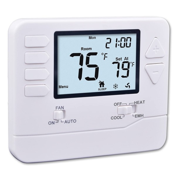 Heagstat H725 5/1/1 Day Programmable Heat Pump Thermostat, 2 Heat/1 Cool DIY Instal, with 4.5 sq. Inch Display