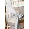 120 PCS Silver Satin Chair Sashes, 7 x 108 Inch