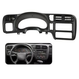 PIT66 Black Dash Bezel, Compatible with Chevy Blazer S10 GMC Jimmy S15 Sonoma 1998-2004 15013761 (Only Fit Single Din) Dashboard Covers