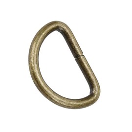 100pcs Bronze Metal D Ring Metal Semi-Circular Ring for Hardware Bags Hand DIY Accessories (0.6 inch)