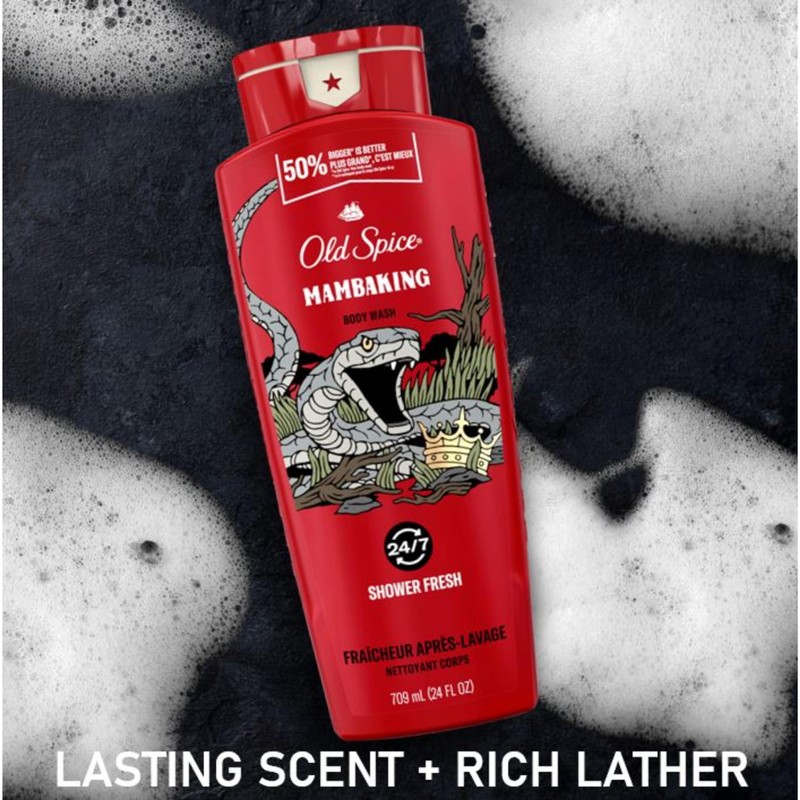 Old Spice Body Wash for Men, MambaKing, Long Lasting Lather,