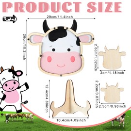 Geelin Baby Shower Guest Book Alternatives Cow Theme Baby Shower Favors Baby Shower Sign in Guest Book with 50 Pcs Wood Cow Cutouts Baby Keepsake Signature Picture Frame for Birthday Party
