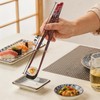 Antner 2 Pairs Reusable Wooden Chopsticks with 2PCS Ceramic Rests