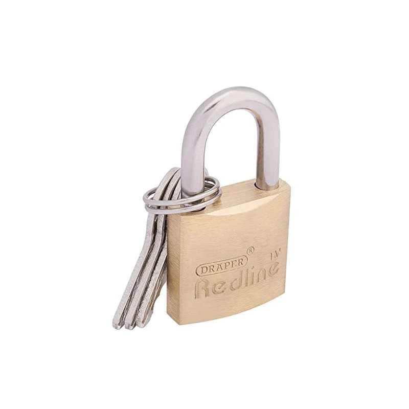 Draper Redline 68020 25 mm Brass Cylinder Padlock